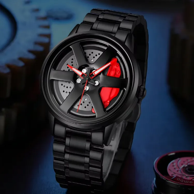 Men's Car Wheel Watch(মাঝখানে চাকা ঘুরবে